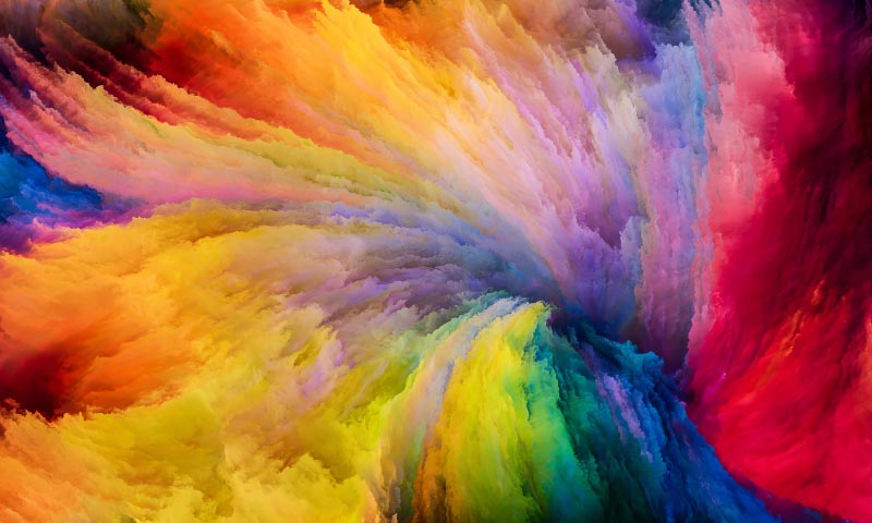 Artistic drawing or a multi coloured smoke plume